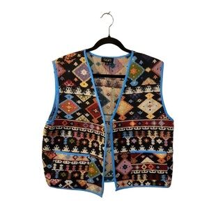 GiGiO Aztec Print Button-Down Vest M | Bold & Boho Chic!
